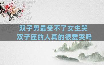 双子男最受不了女生哭 双子座的人真的很爱哭吗